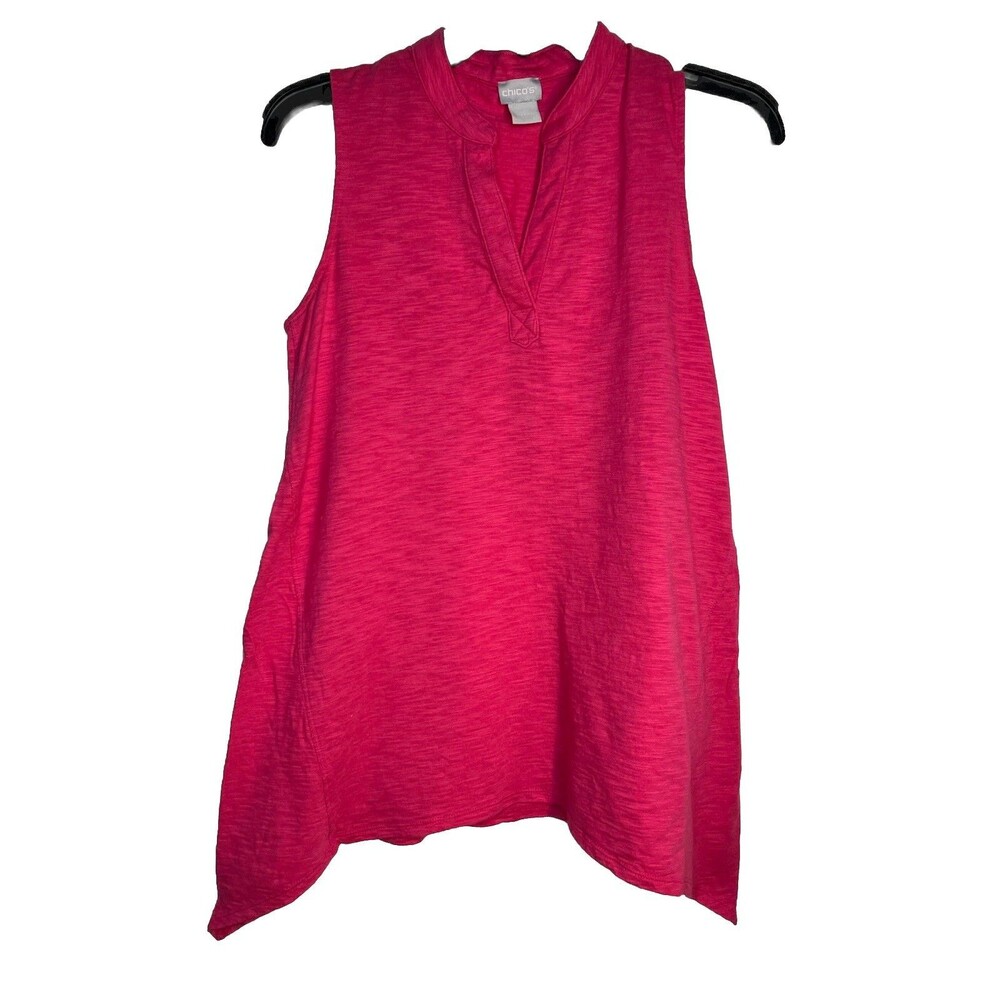 Chicos Rose Pink V kneck sleeveless top Blouse 0 S